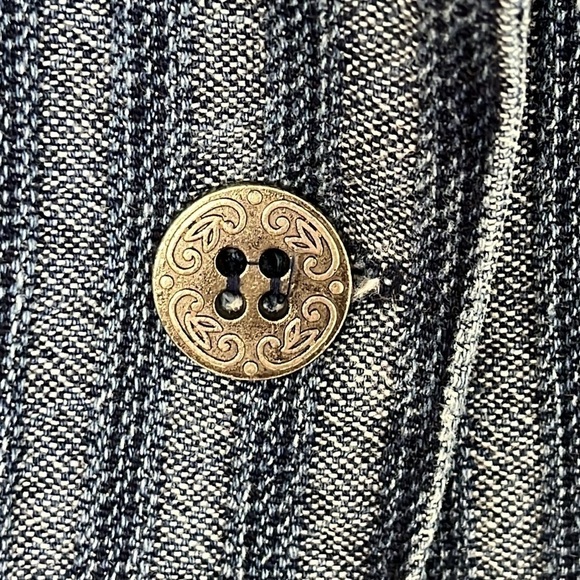 VTG Raphael Lorenzo Womens Blazer Boxy Jacket Denim Pinstriped Size 3X 90s Y2K - Picture 7 of 15